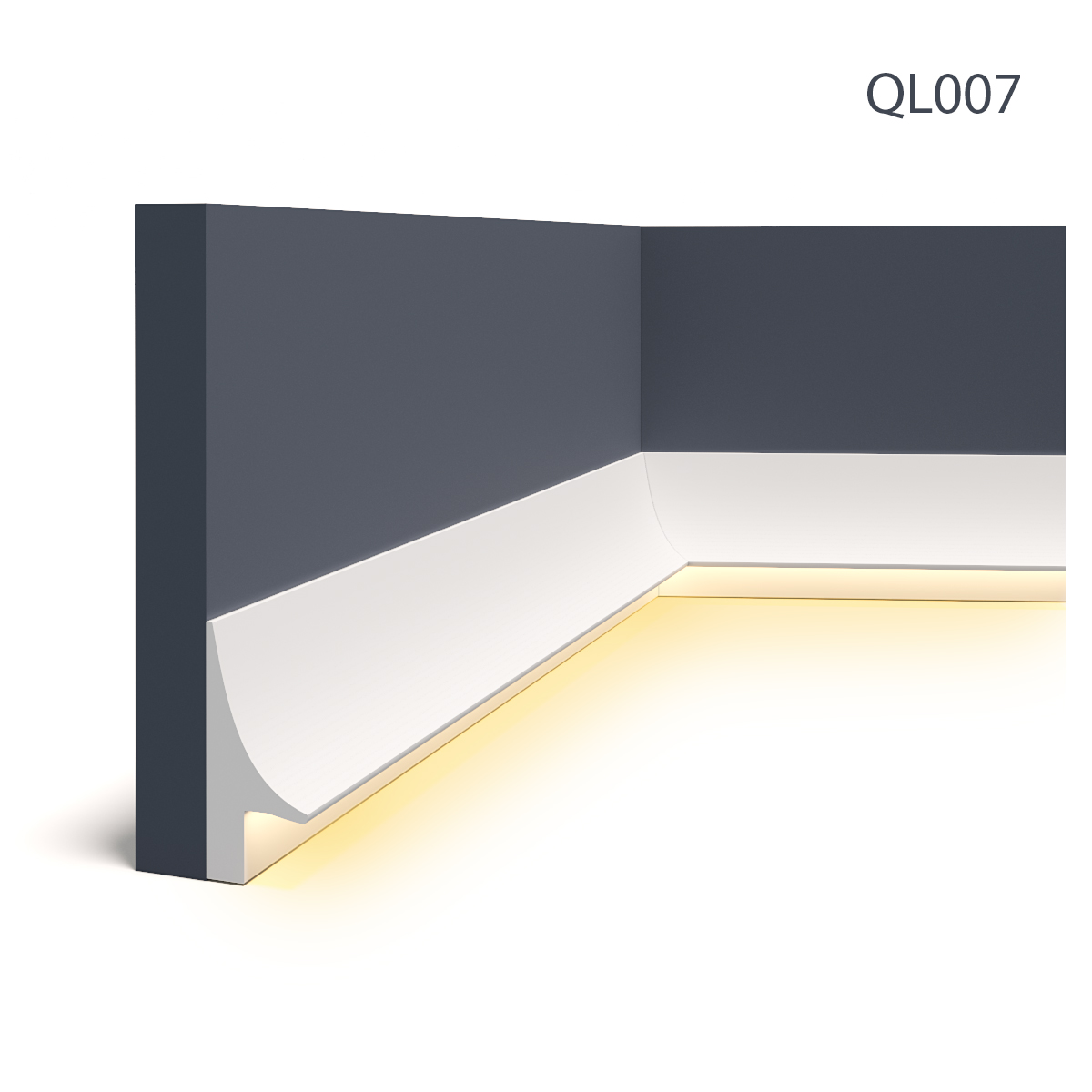 Plinta decorativa pentru led ql007, 200 x 9.3 x 4 cm, mardom decor 